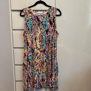 NWT Beeson River Multicolor Abstract Midi Dress Size L